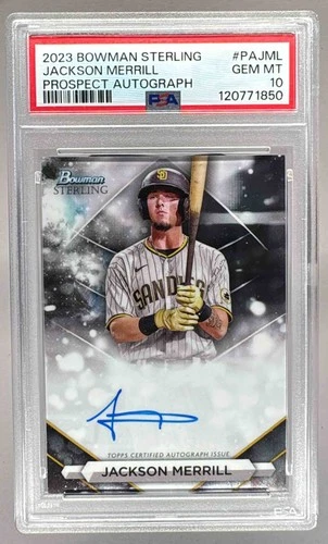 120771850 Jackson Merrill 2023 Bowman Sterling #PA-JML Prospect Auto PSA 10