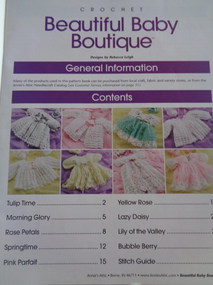 ANNIE'S ATTIC CROCHET BEAUTIFUL BABY BOUTIQUE 9 OUTFITS PATTERNS FOR BABIES - Image 2 of 3