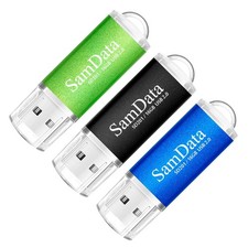 SamData 3 Pack 16GB USB 2.0 Flash Drive Thumb 16GB, Multicoloured 3*16GB