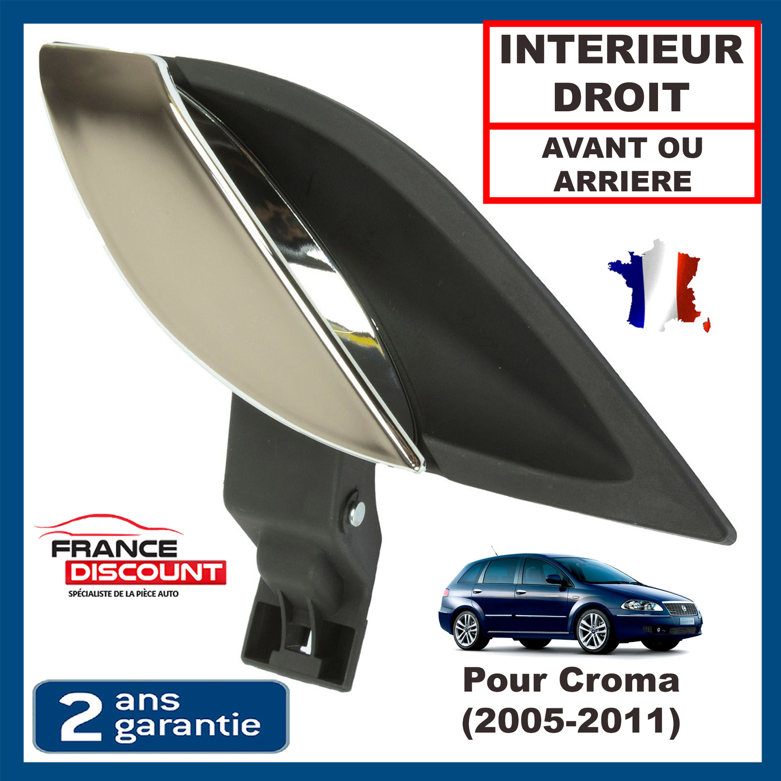Poignée intérieure droite Fiat Croma avant arrière référence 71745048