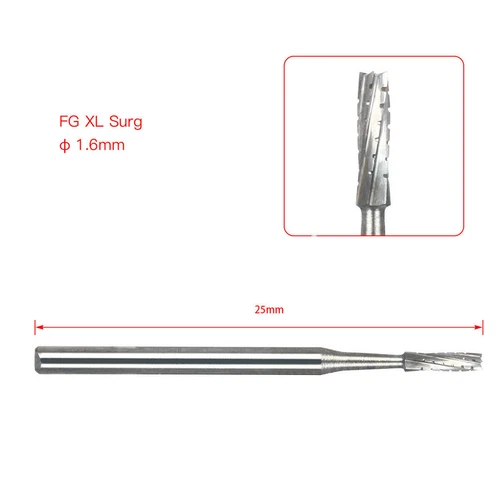 CARBIDE BUR Surgical Length Cross Cut Fissure FG 557 ( 5 Burs ) FG-557XL - Picture 4 of 24