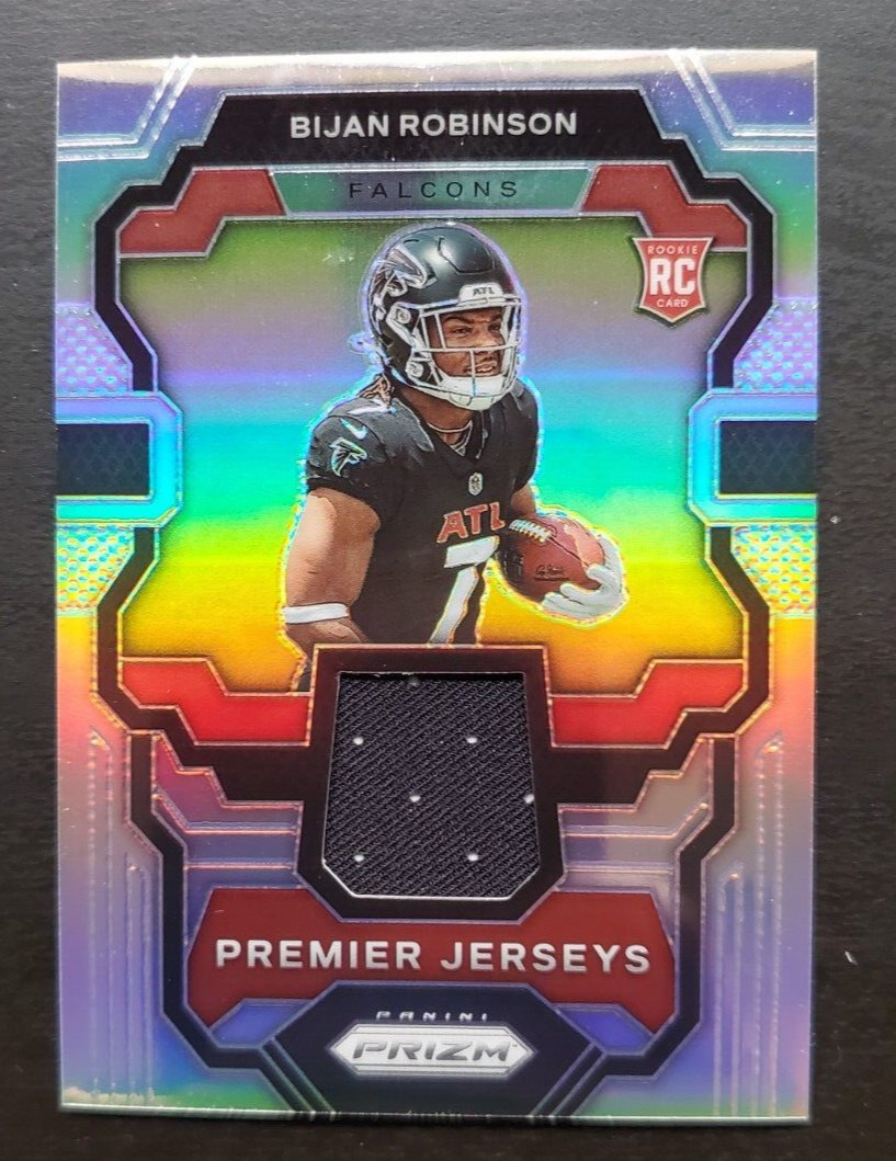 2023 Panini Prizm Bijan Robinson Premier Jerseys Silver RC Patch #PJ-BR Falcons