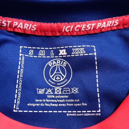 Paris Saint-Germain Mens XL Shirt Blue Red Knit Top Football PSG Soccer France - Picture 8 of 10