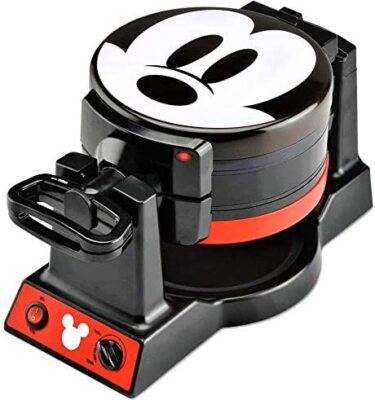 Disney Mickey Mouse MIC-62 Double Flip Waffle Maker, 8''D x 14''W x 8''H, Black