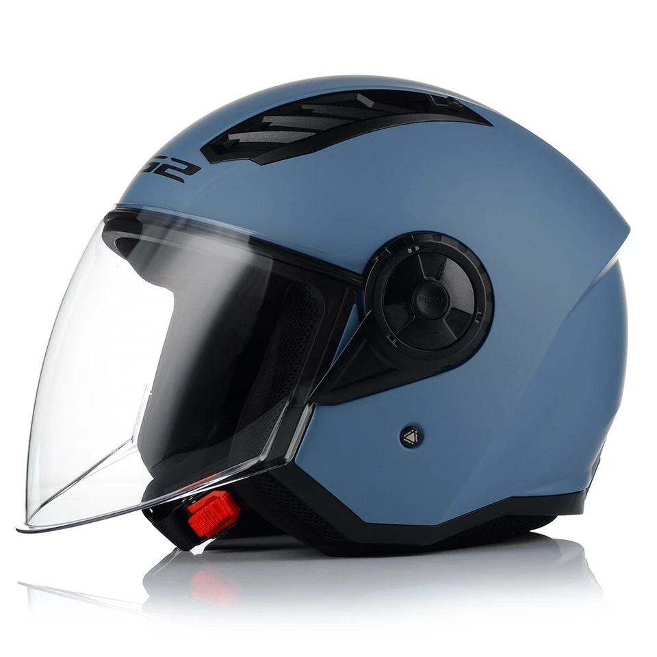 LS2 OF616 Airflow II Jethelm Solid Misty Blue Motorradhelm Rollerhelm Scooterhel - Bild 2 von 4