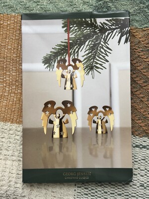 Georg Jensen 24K Gold Christmas Ornament 3 Piece Sets Of Angels