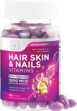 Hair, Skin  Nails Vitamins for Women - Biotin 5000mcg to Support Hair Growth