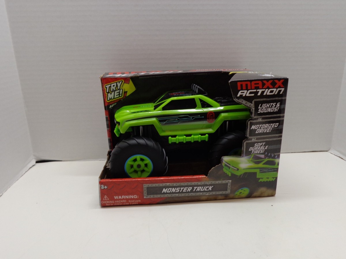 Maxx Action Extra Large Green Monster Truck with Lights Sounds