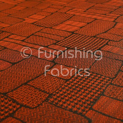 Feuerbehandelter Patchwork Design leichter Chenille rot Polster Vorhang Stoff