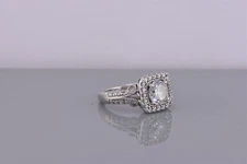 Epiphany Sterling Silver Cubic Zirconia Halo Swirled Accent Band Ring 925 Sz: 6