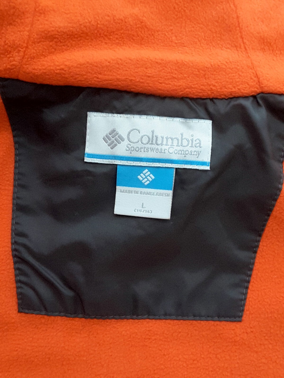 Columbia Boys' Rain-Zilla Rain Jacket, Youth Large, Grey Orange image 3