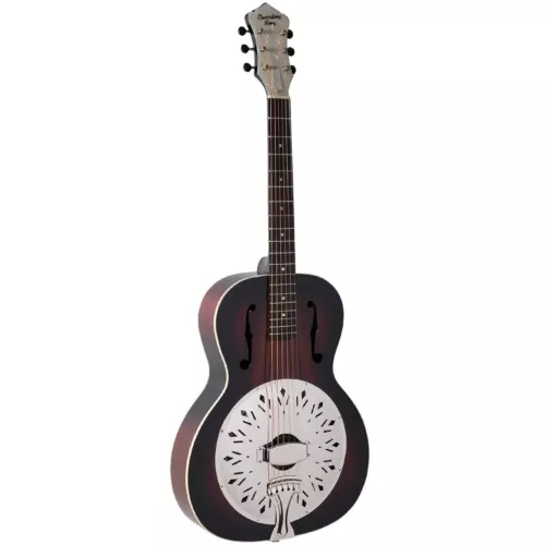 Recording King RR-41-VS Rattlesnake Wood Body Resonator Guitar, Vintage Sunburst