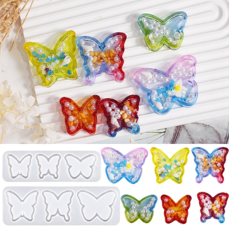 Butterfly Shape Mold Pendant Crystal Epoxy Resin Mold Jewelry Keychain