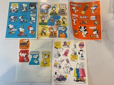 Vtg Hallmark Snoopy Peanuts 5 sticker sheets Charlie Brown Lucy