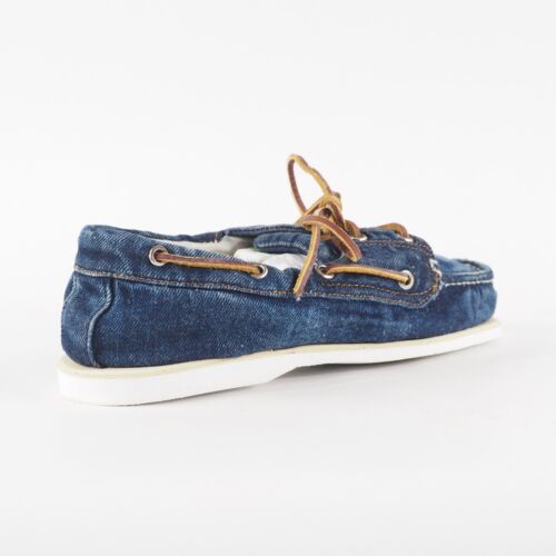 Herren Timberland Classic 2 Eyed 6750B Blau Denim Schnürschuhe Leger Bootsschuhe - Bild 3 von 7