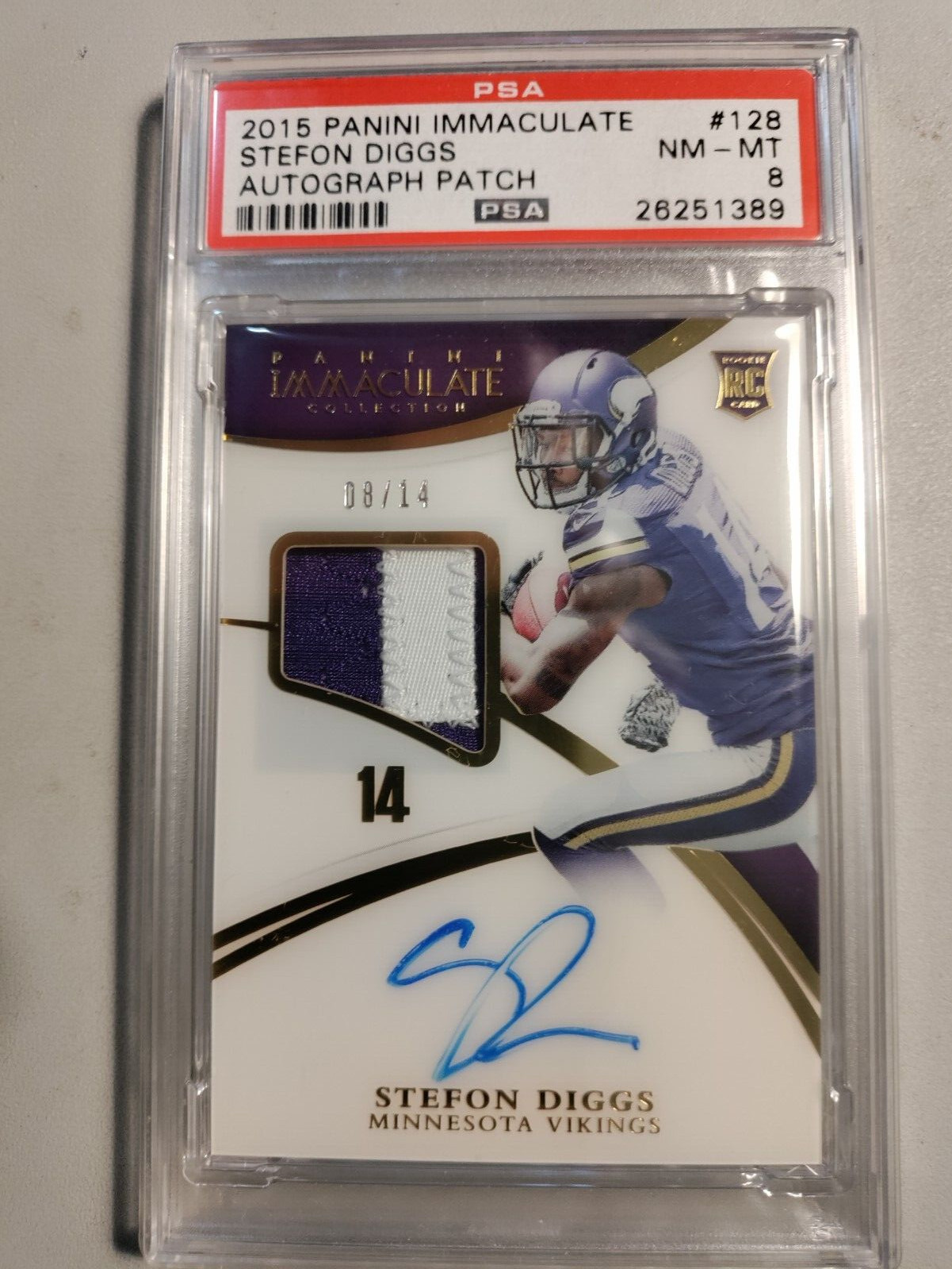 Stefon Diggs Panini Immaculate #128 Autograph Patch-Acetate