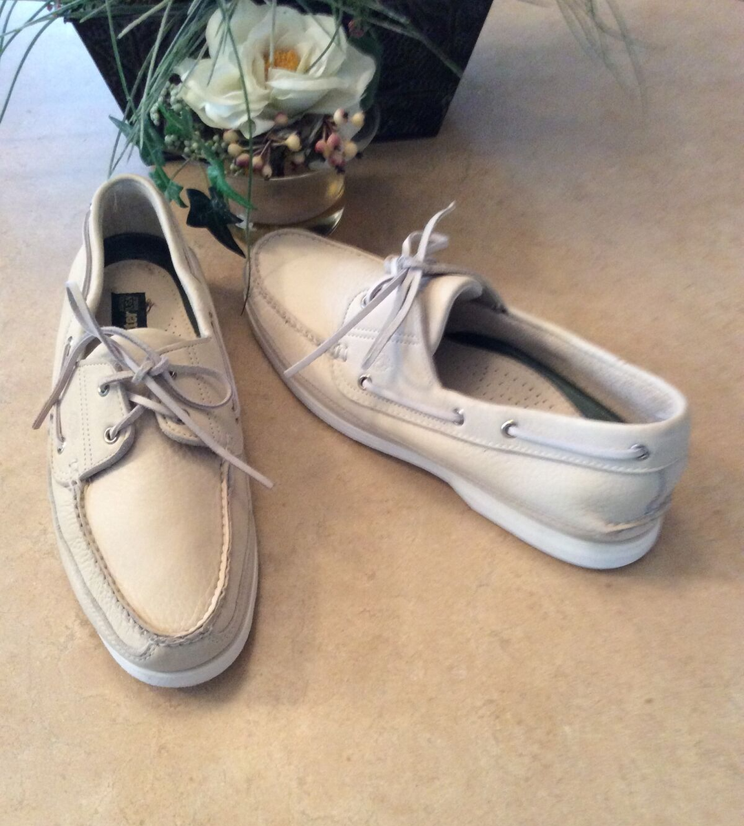 New Vintage Dexter Men's Leather Boat Shoes Tan Loafers Shoes USA