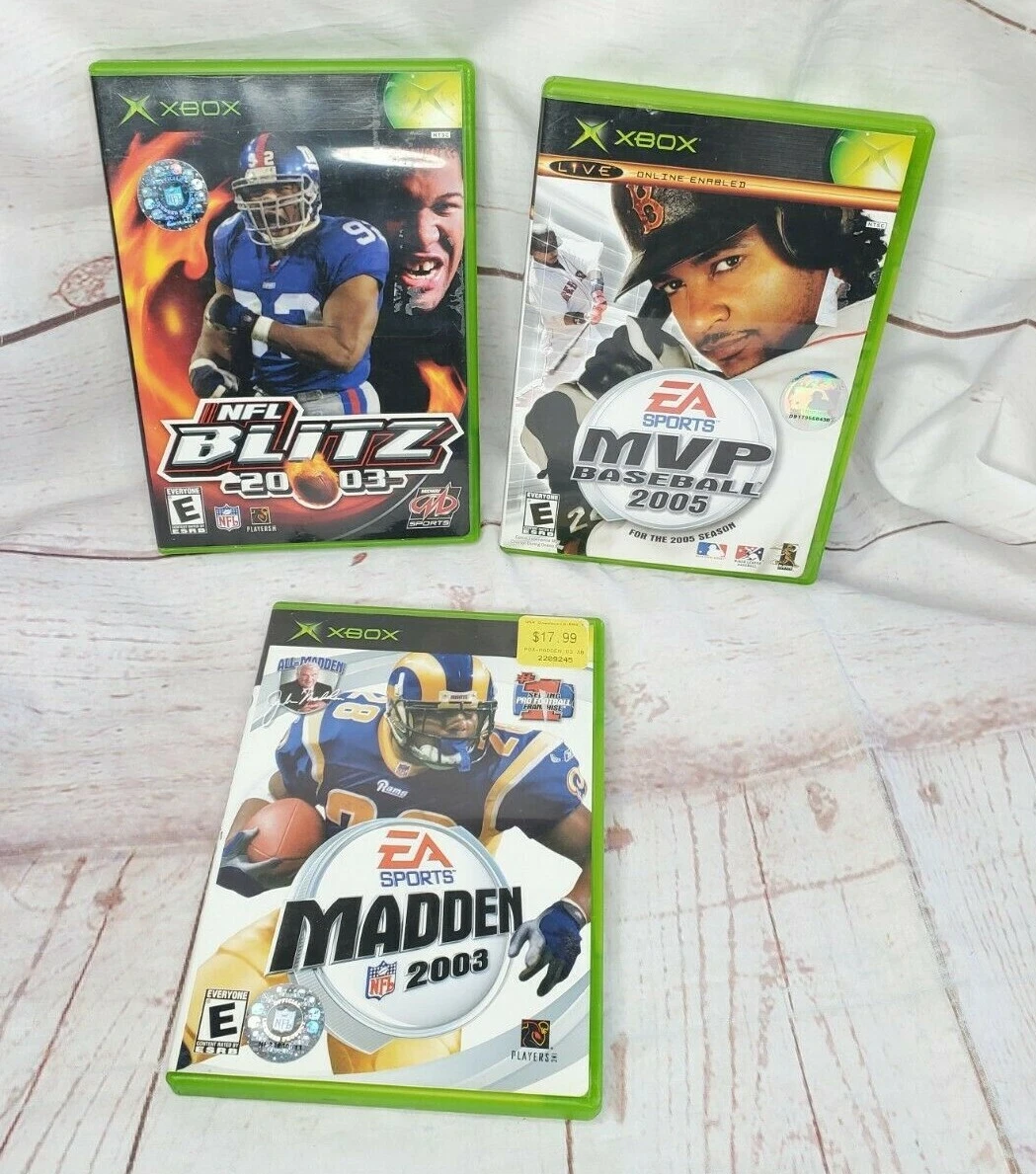 Xbox Sports Game Bundle NFL Blitz 03 MVP Baseball 05 And Madden