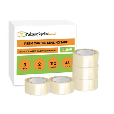 48 Rolls Carton Sealing Packaging Packing Tape 3'' x 110 Yards (330 ft) 2 Mil