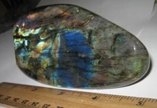4.2" HIGH QUALITY POLISHED NATURAL LABRADORITE STONE MINERAL FREE FORM 368.4g *2