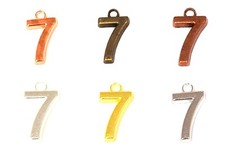 Number Charms 0-9 Necklace, Earrings 2pcs 15mm Gold Copper Brass Silver Findings