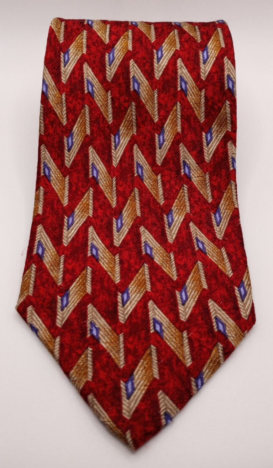 😃Robert Talbott Studio Red Gold Blue Geometric M… - image 1