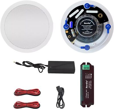 Herdio 6,5'' Bluetooth Deckenlautsprecher (Total 320W) Flush Mount Küche Büro