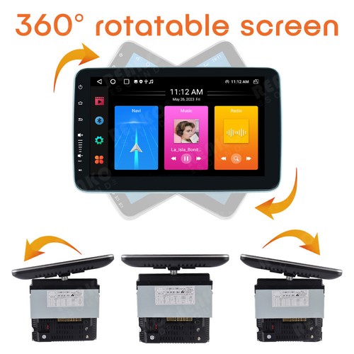 2+32G 1 Din Rotatable 9'' Andriod 13 Car Stereo Radio Carplay GPS Wifi BT FM SWC - Picture 12 of 18