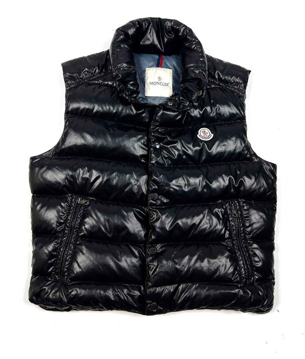Auth Men's MONCLER Tib Black Down Puffer Logo Vest Gilet Auth Men's MONCLER Tib Black Down Puffer Logo Vest Gilet