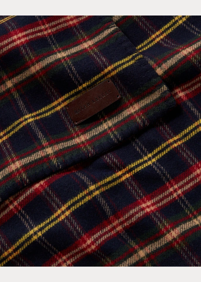 Manta Ralph Lauren Home Alden a Cuadros Lana Cachemira Azul Marino 55 x 72 Nueva con Etiquetas $795 Foto 3 de 3