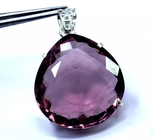 Alexandrite 75 Ct+ Natural Color Changing Pear Cut 925 Silver Pendant Gemstone