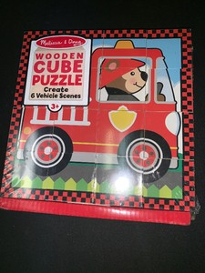 melissa doug vehicles cube puzzle