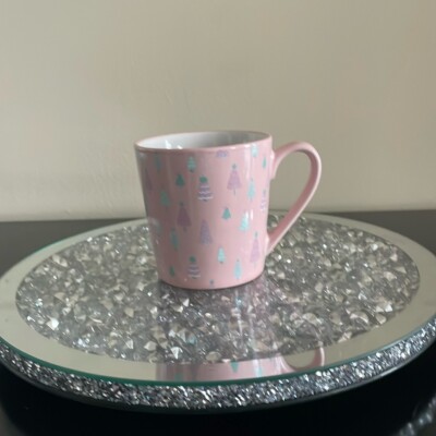 Eccolo pastel pink purple Christmas tree Xmas holiday coffee ceramic mug