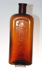COLUMBUS GA MEDICINE BOTTLE NATURES 9 AMERICAN DRUG CO 8'' AMBER .