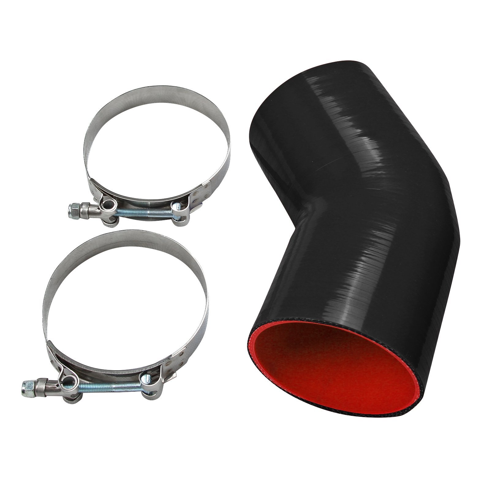 2.25" 45 Degree Elbow Turbo/Intercooler/Intake 57mm Silicone Coupler Hose+Clamp