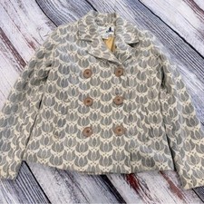 Vintage Y2k Fossil Wool Blend Gray Printed Peacoat