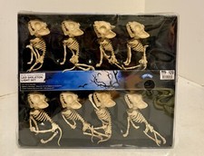 CAT SKELETON LIGHTS 8 Pc Halloween LED Light Set creepy cute battery powered NEW