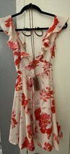 Plunging Neckline Floral Dress -Excellent Condition