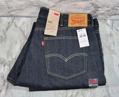 Levi Strauss 541 Athletic Fit Stretch Straight Leg Dark Blue Jeans / 39x30