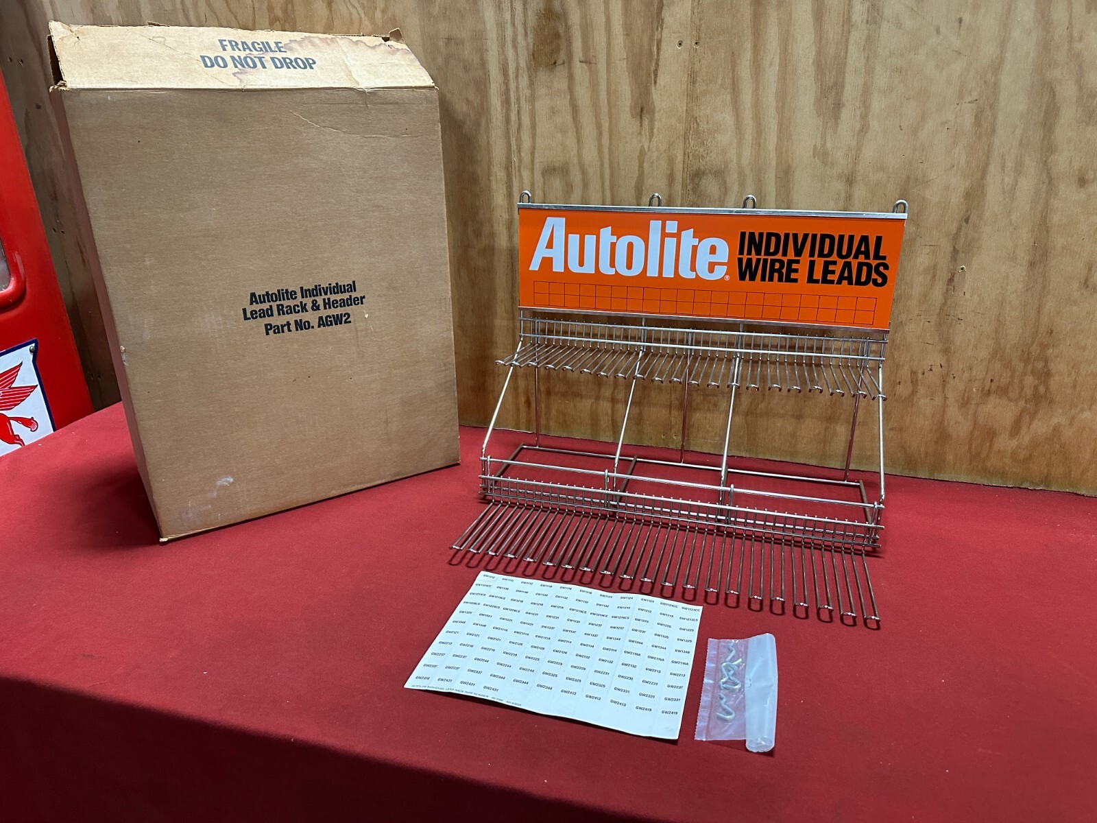 NOS AUTOLITE WIRE LEADS RACK STORE DISPLAY AGW2 GARAGE SHOP | eBay
