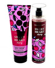 Bath Body Works SWEETHEART CHERRY Body Cream Fine Fragrance Mist Duo Set