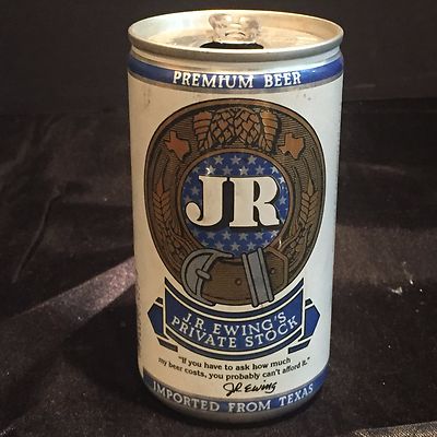 Vintage Advertising J.R. Ewing Private Stock Stay Tab Beer Can c. 1980s