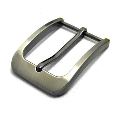Silberne Gürtelschnalle aus Edelstahl   40 mm Breite   Hochglanz Finish