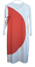 Sonnet James Play Dress Ivory Coral Long Sleeve Shirt Dress Size Small