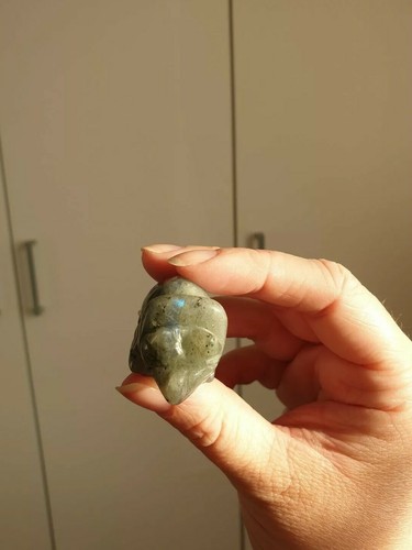 Natural Crystal Carved Labradorite Triceratops Dinosaur *Blue Flashes* 1 - Picture 9 of 12