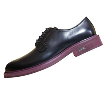 Versace Black Leather Loafer Shoes with Contrast Sole 45 - 12