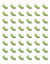 48 CUTE CATERPILLAR ENVELOPE SEALS LABELS STICKERS 1.2" ROUND