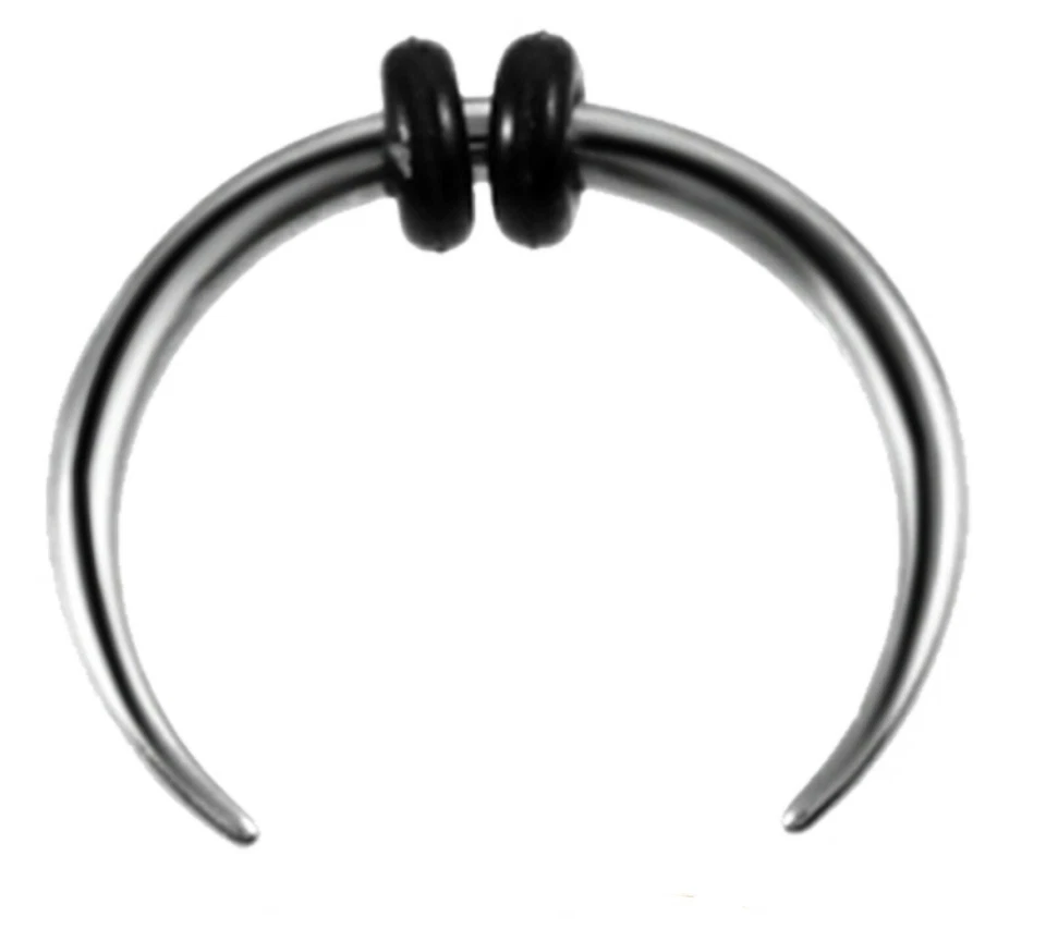 Corno di bue circolare setto argento forma C punta 10 mm 14 g (1,6 mm) acciai... - Immagine 2 di 4