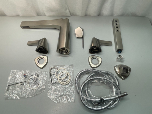 Delta Zura Roman Tub w Hand Shower Trim Brushed Stainless Steel T4774-SS READ - Bild 1 von 21