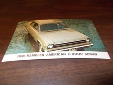 1968 AMC American 2-Door Sedan Vintage Advertising Postcard